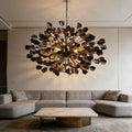 Lunaria Chandelier brass and ceramic leaf-shaped chandelier a pendant light fixture suitable for modern home decor