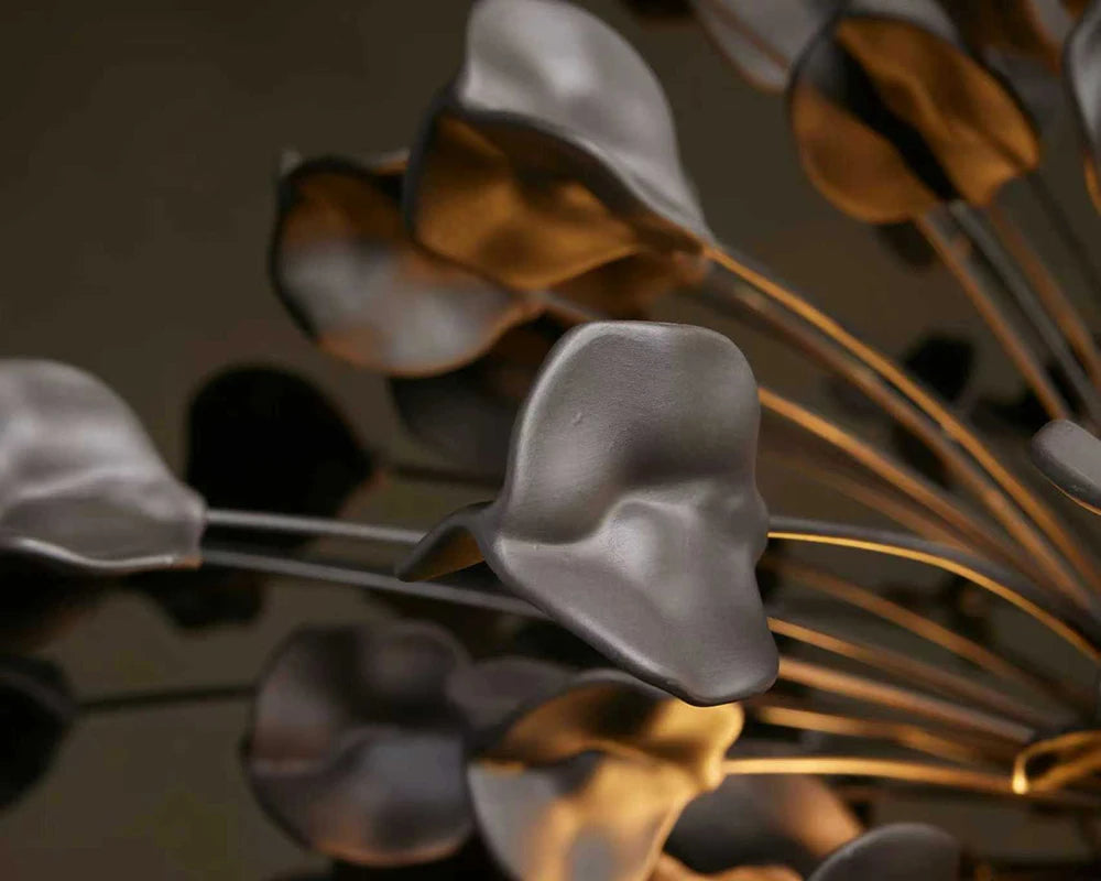 Lunaria Chandelier brass and ceramic leaf-shaped chandelier a pendant light fixture suitable for modern home decor